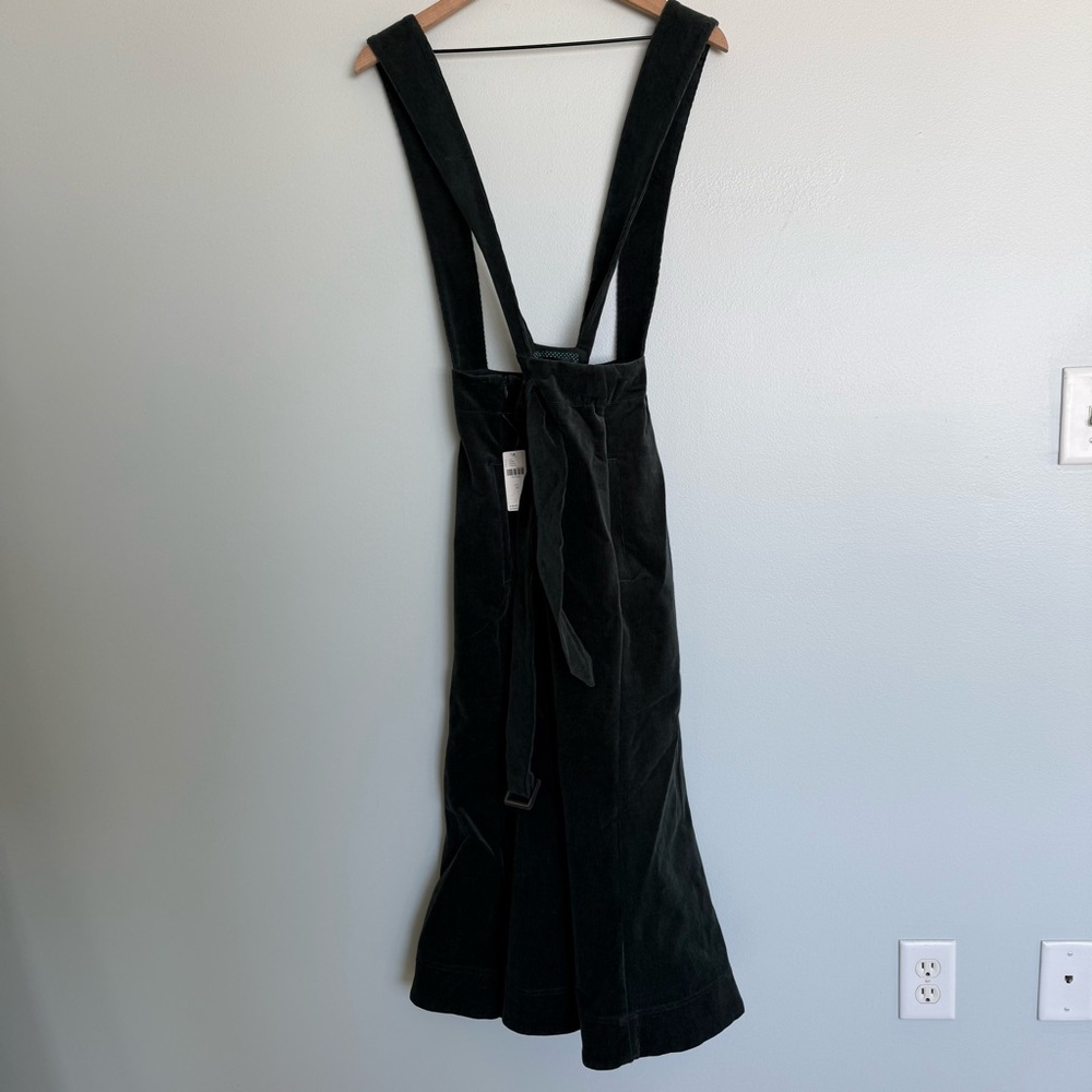 Anthropologie Maeve Dark Turquoise Corduroy Pinafore Skirt - Picture 7 of 8